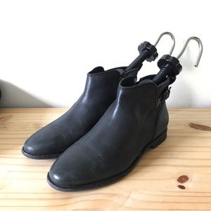 UGG Black Leather Ankle Boots Size 9